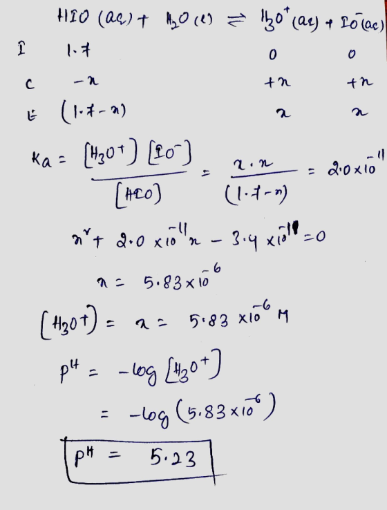 se H10 (ac) + 10 (e) = 10*(as) + Lolac) 0 0 tn th (1.- a a c -a non = 2.0x10 [heo) (1) art 2.0 x10 m - 3:4 X1000 az 5.83x166