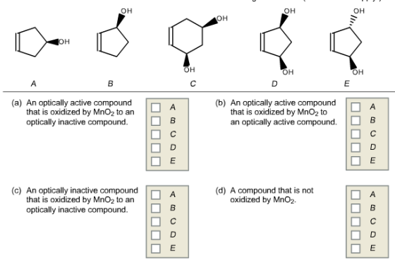 Match one or more of the structures below with eac