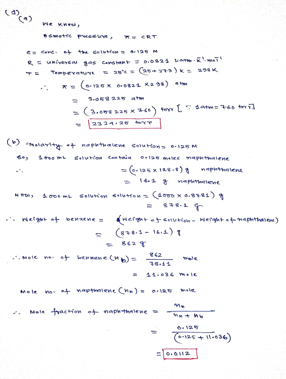 We know, & smotic pressure, CRT conc &. 125 M ot the solution - R = universal gas constant = 0.0821 L-atm.i mot! Temperature