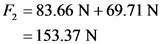=83.66 N 69.71 N
= 153.37 N