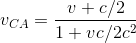 v_{CA}=\frac{v+c/2}{1+vc/2c^2}