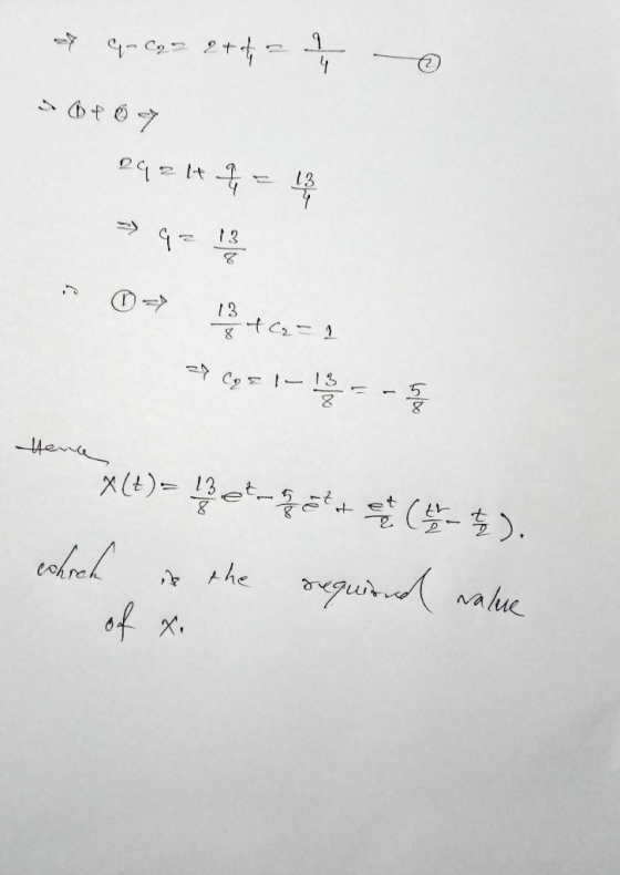 - qn Cove+t- „ - © & oto 7 24 21+ = 42 792 12 13 + 2 = 1 hence X(4)= 4yet Ete (19). cohreh in the requiered walue of xo