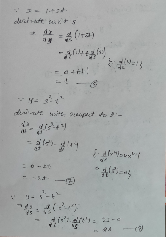x = last derirate words = * = (1+5+) des - (044(50 (9=13 = ott (1) = t - derivate with respect to di- -o-2t {(xhuxhy (59203 =