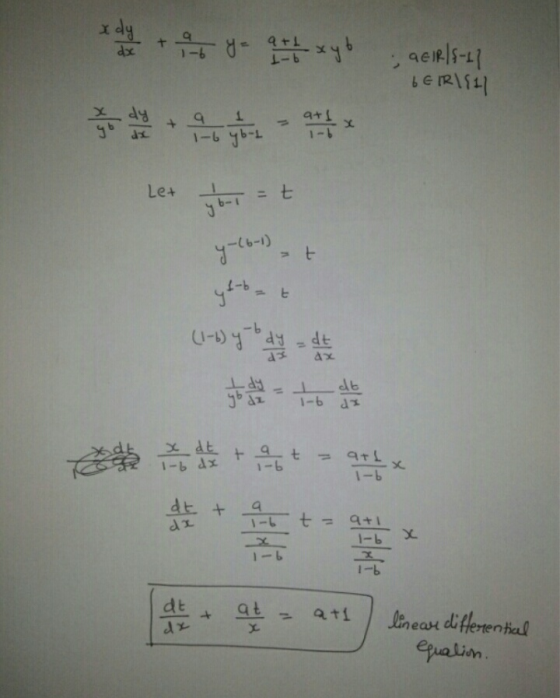 xdy + dx 음방 96R. S-11 BERISHI dy - 1-6 Let 어 =t 에 - t E - 나비 AC dt 1-6 x dt dx 음 dt t da t= at dt at atl + linear differentia