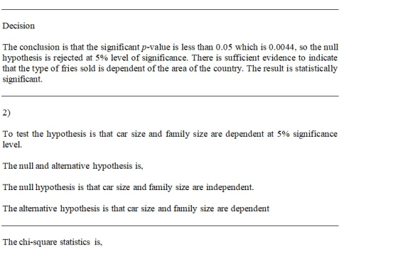 Decision The conclusion is that the significant p-value is less than 0.05 which is 0.0044, so the null hypothesis is rejected
