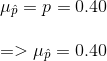 μρ = p = 0.40 => μρ = 0.40