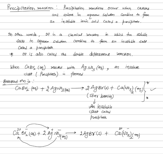 Precipitation deaction: and an Precipitation reactions occur when cations anions in aqueous solution combine to from insolubl