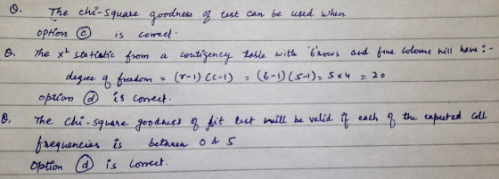 0. o The chi-square goodness of test can be used when option is coment the xt statistic from a contigency table with brows an