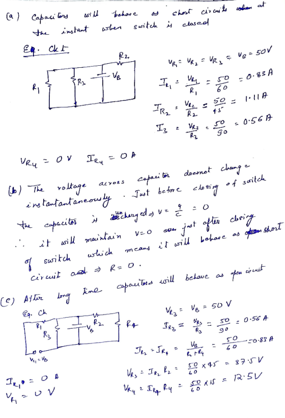 Capaci ns behoue nstant suitch Cclaseof wter Ve5oV 0.8sA R2 So Jo Veu O V O A doenot chanf Thevoltage instantantaneo ly alros