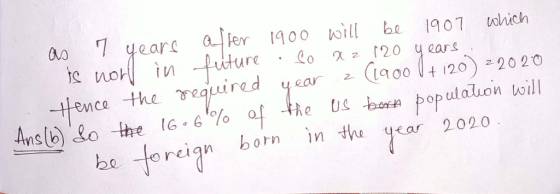 ao 7 year( aller 19 00 んill be 1907 lohich uture . Lo az r20 years Hencae the require Ans(b) ceo -the IG. 6 % ol -the US -bor