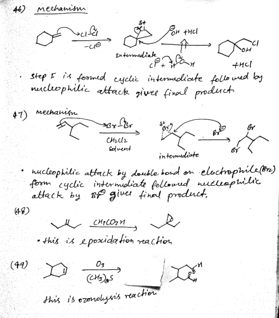 46) Mechanismi bcia on thel Chcem sa somiso Intermediates along the step I is formed cyclic intermediate followed by nucleoph