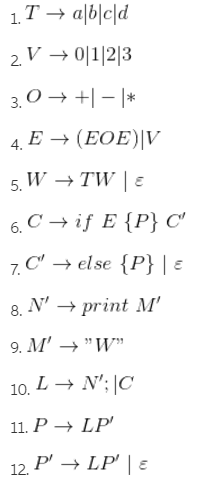 1. T all clad V 0 1 2 3 E CEOE) C else (P) E 8, N print M 10, L N IC 12.