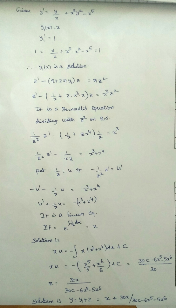 3 2 5 과込a BeunculliS Equation dividing with 굳이 BS. 2 e. Solution衫 30 30c -615-Sx6