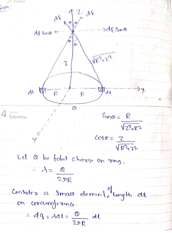 Here are long terms 12 ore de sino ->Esino 4 9494 a Saturday í - Since = R VZ?R2 Colo = 3 VR²-22 Let o be total charge on vin