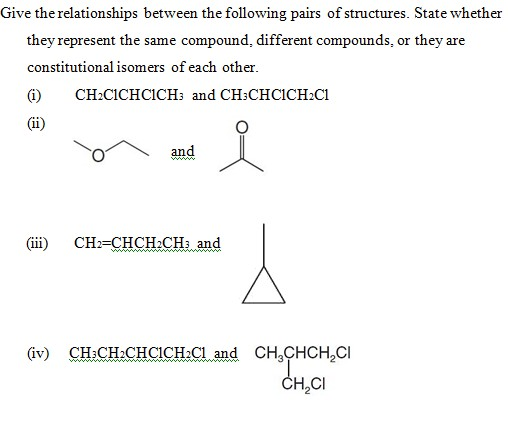 Give the relationships between the following pairs