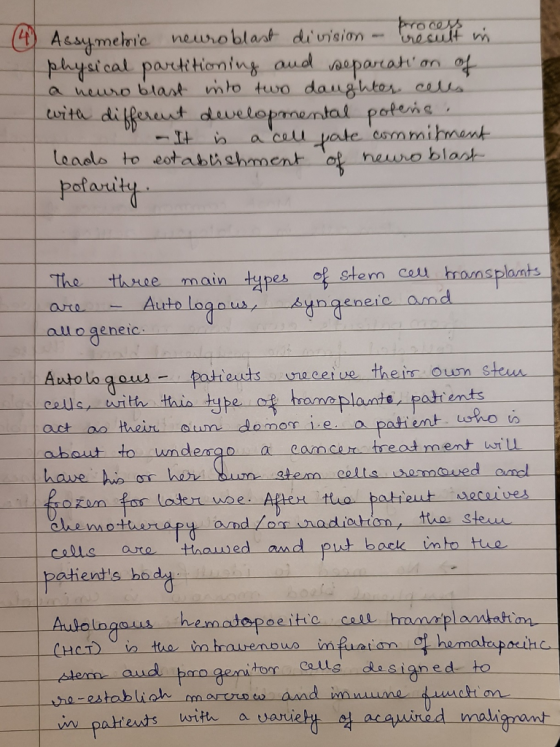 (4 Assymetric neuroblast division - Procult in physical partitioning and separation of a neuro blast into two daughter cells