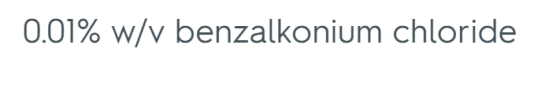 0.01% w/v benzalkonium chloride