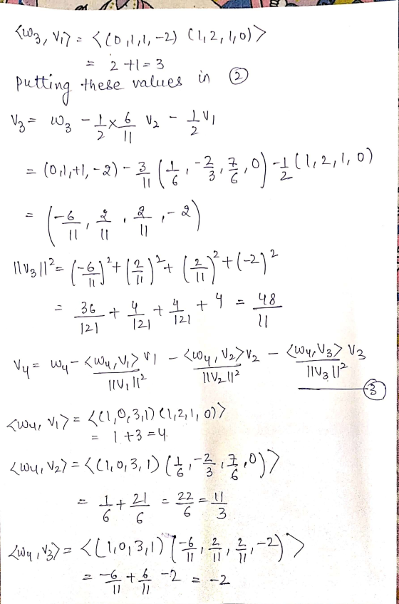 M Wz, Vin=〈Con,-2) C1,2,1,0)> 2 H 2 3 these values in (2) putting 3 2 = - 병용 일유 13 이 ~ (2) -20) (유) 회 2 2 1vs11 (위 2 + (주) (2