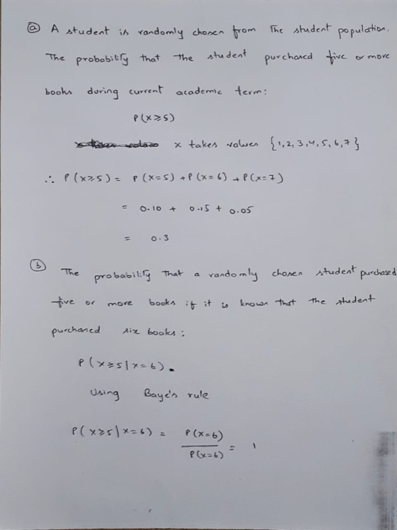 The shudest pop latier stdet purchoncd tive o move The probab,try that -the stu denf books doring current academe term s o-1