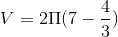 V=2\Pi (7-\frac{4}{3})