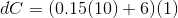 dC=(0.15(10)+6)(1)