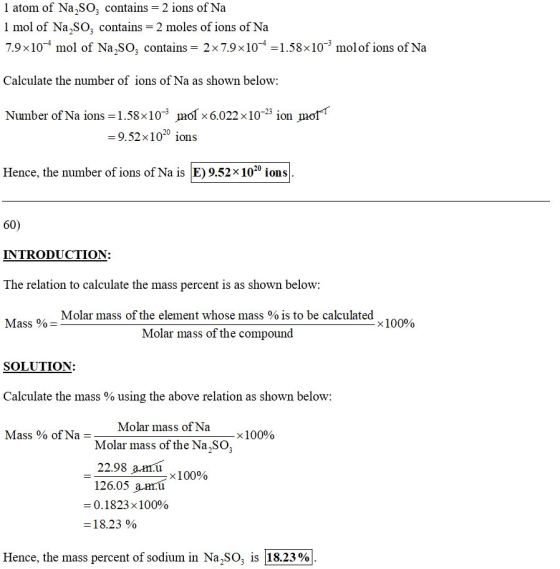 1 atom of Na,so, contains = 2 ions of Na 1 mol of Na,so, contains = 2 moles of ions of Na 7.9 x10-4 mol of Na,so, contains =