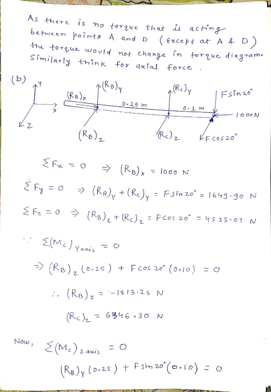 ETTE there is no torque that is acting between pointe A and D (Except at AfD). the torque would not change in he would not ch
