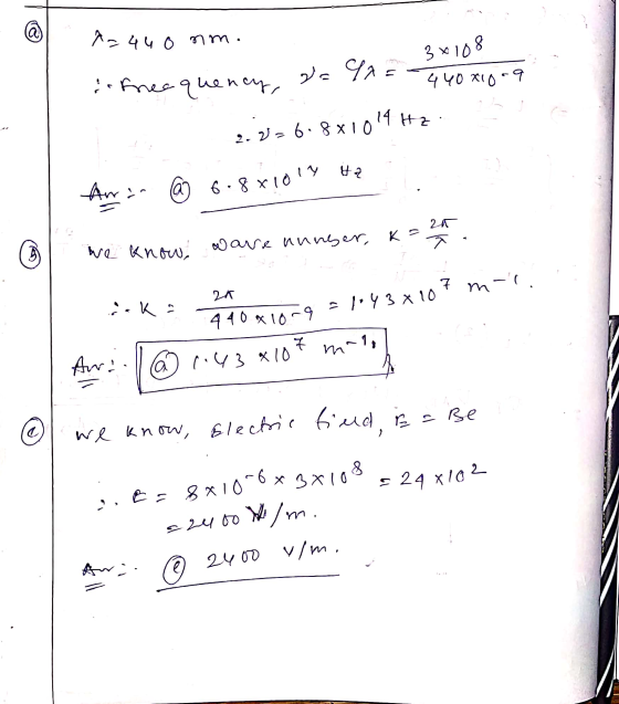 2=440 nm. 3x108 freequency, 2= 9a 440 x10.9 2.0-6.8x1014 Hz Awin @ 6.8 x10ry #2 20 ware unnser, Ks - B we know, 7 m-l 21 ika