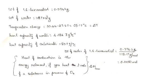 .0.5942g ,6 -hexaneliol : Lonter 187xg Cot - AT 80.44-Q7.212 03.17 °c Temperalru clang heot oapaulwdi 4.184 hcat capact alori