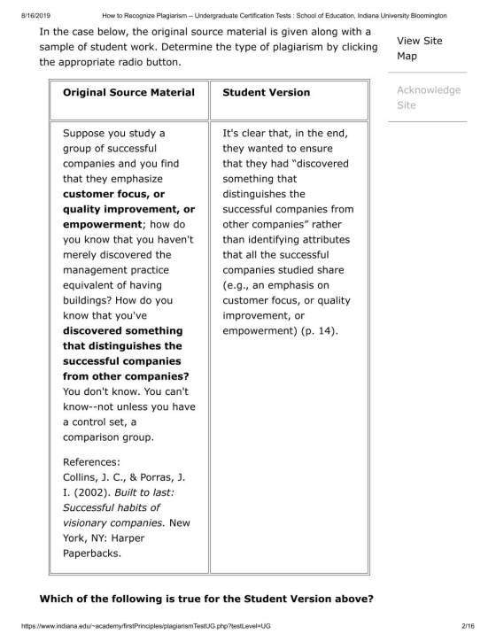 8/16/2019 How to Recognize Plagiarism -- Undergraduate Certification Tests : School of Education, Indiana University Blooming