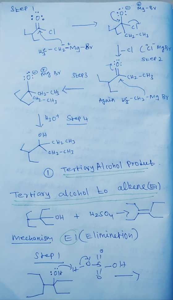 с и , сиз HE-CH2-mg-Br 1-el (El Mg By 0 Step 2 е у Stee3 — см. -сна A CH2-CH3 2-CH3 Again we-cha-mg By | Hot Step 4 014 L CH2