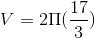V=2\Pi (\frac{17}{3})