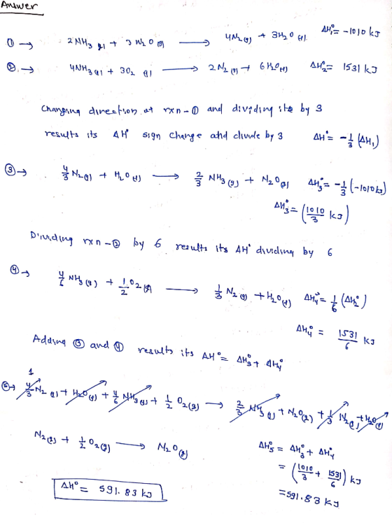 Aniwer A10o kJ 30 ЧМ) AH1531 kJ 6 MOu) -> 2N xn-0 and div?dıy he by 3 Changnng diree fron a A H S9n Change ahd clhde by 3 res