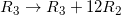 \small R_3\rightarrow R_3+12R_2