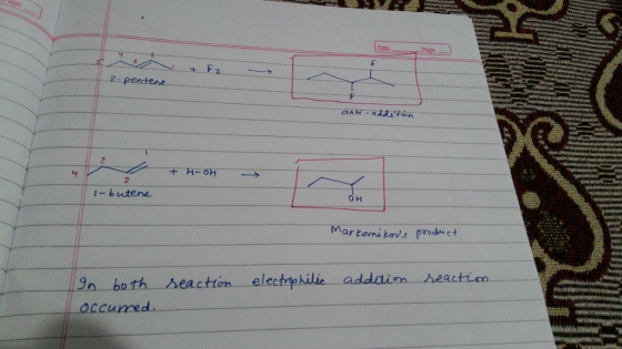 Date Page c. OH 2 I-butene O H Markovni kov,」 produ ct both .hea ctton _..-ele