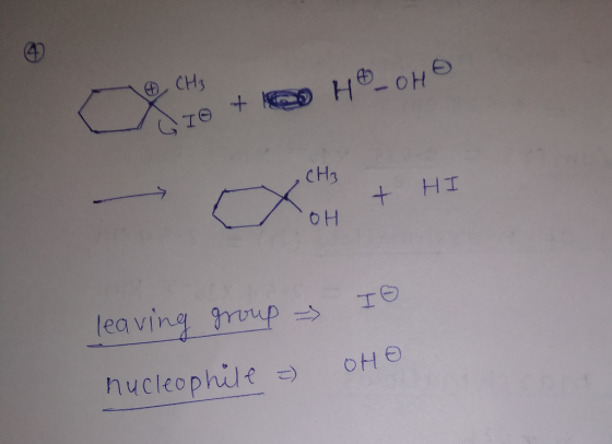 CHs H oH CH3 HI + OH lea ving roup TO nucleophile