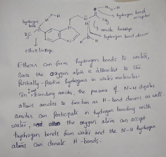 H orH OTH hydrogen bond acceptor hydrogen Az bord 20. amide dirkelage HC hydrogen bond donor ether linkage Since the as well.