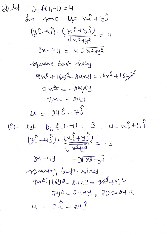 (d). let Du H1,-1)=4 for some 4= nety9 (31-49). (hitys) au Tudtye = 4 34-44 = 4 Snarya square both sides an2+ 1642 Juny = 16x