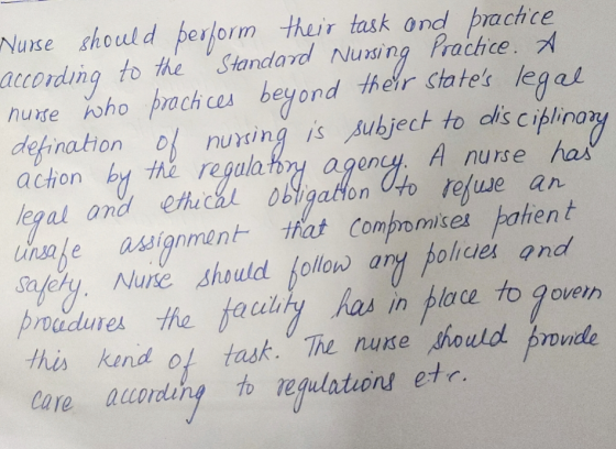 action ethical obmot compromise Nurse should perform their task and practice according to the Standard Nursing Practice. A nu