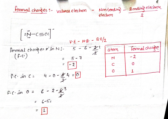 lommal chaves - Valence elechon - Non vendino - Bondine electron elechon [IN-C=0:1 atom I Tormal chande -2 VIE - N.B. - BEl2