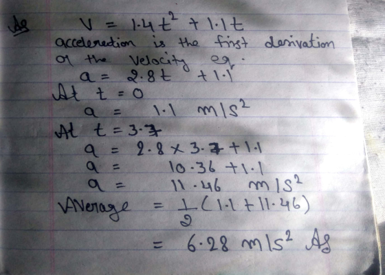 accelenadion e finst dlonivation ita a the Velocit au nase 1CIltll. 11.46 ㎜IS2 len : 6.92 s2