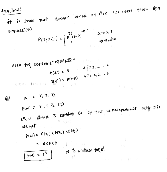 solution: taken from of size has been sample Random that at is given Begnollico) Y EYLO -oj **-0,1 P(4:-*;) - of herwise ALSO