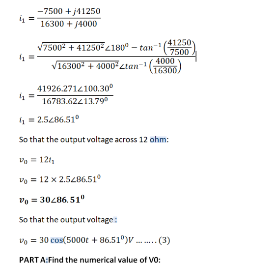 –7500 + j41250 l1 = 16300 + j4000 11 = V75002 + 412502_180º – tan (7500), V163002 + 40002 Ztan-1 (16300) 11 = 41926.2712100.