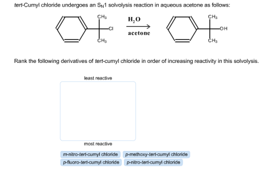 30. tert-Cumyl chloride undergoes an SN1 solvolysi