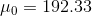 \mu_0 = 192.33