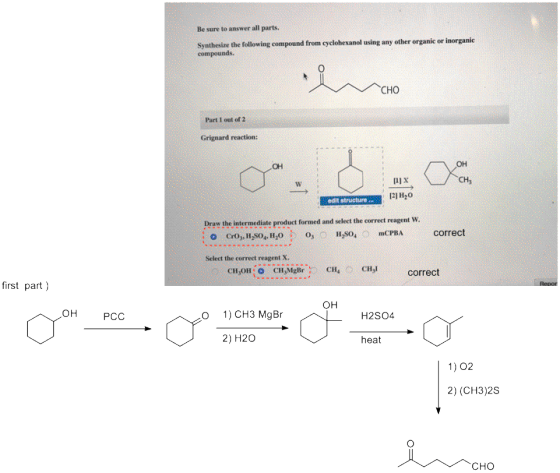 Be sure to answer all parts. Synthesize the following compound from cyclohexanol using any other organic or inorganie compoun