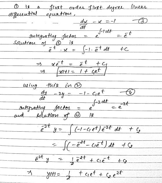 0 il a sisat order Isot degree lineas differential equation, dre -x=-/ 8 at ftat gutegrating factor Solution of S-1. et alt =
