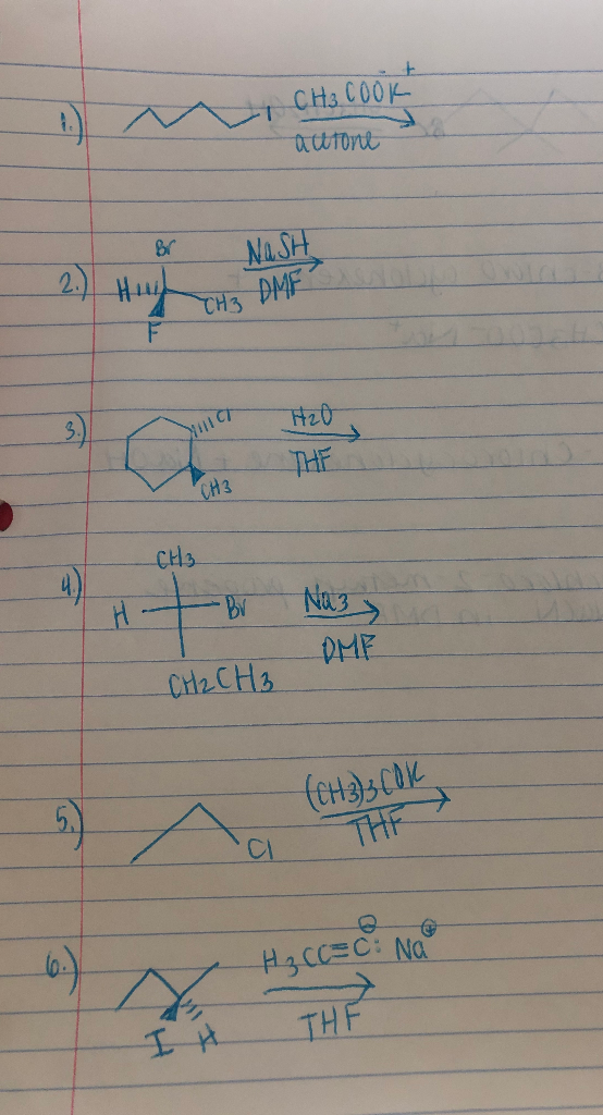 CH3COOK attfort Br NASH CH3 DMF 7 H2O THE CH3 CH3 4) • BV Na3 > DMF CH2 CH3 (CH3)3 COK 5. ) CL 6. ) H₂ CC=C: Na THE