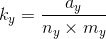 k_{y}= \frac{a_{y}}{n_{y}\times m_{y}}