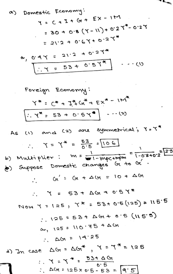 Economy a) Domestic 1: с+ + Go t E X - 1M Y- o:2 Y (Y- )+ o2 30 O 8 o :2 Y* E 2\2 + O6 y 21 2 53+ O5 Y* Foreign :Riaorwoo